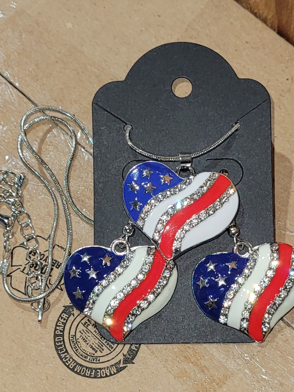 Patriotic Heart Bling Set